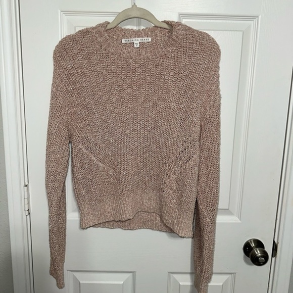 VERONICA BEARD Leah Crewneck Pullover Open Knit Sweater - Rose Gold - Size M‎ - Picture 4 of 9